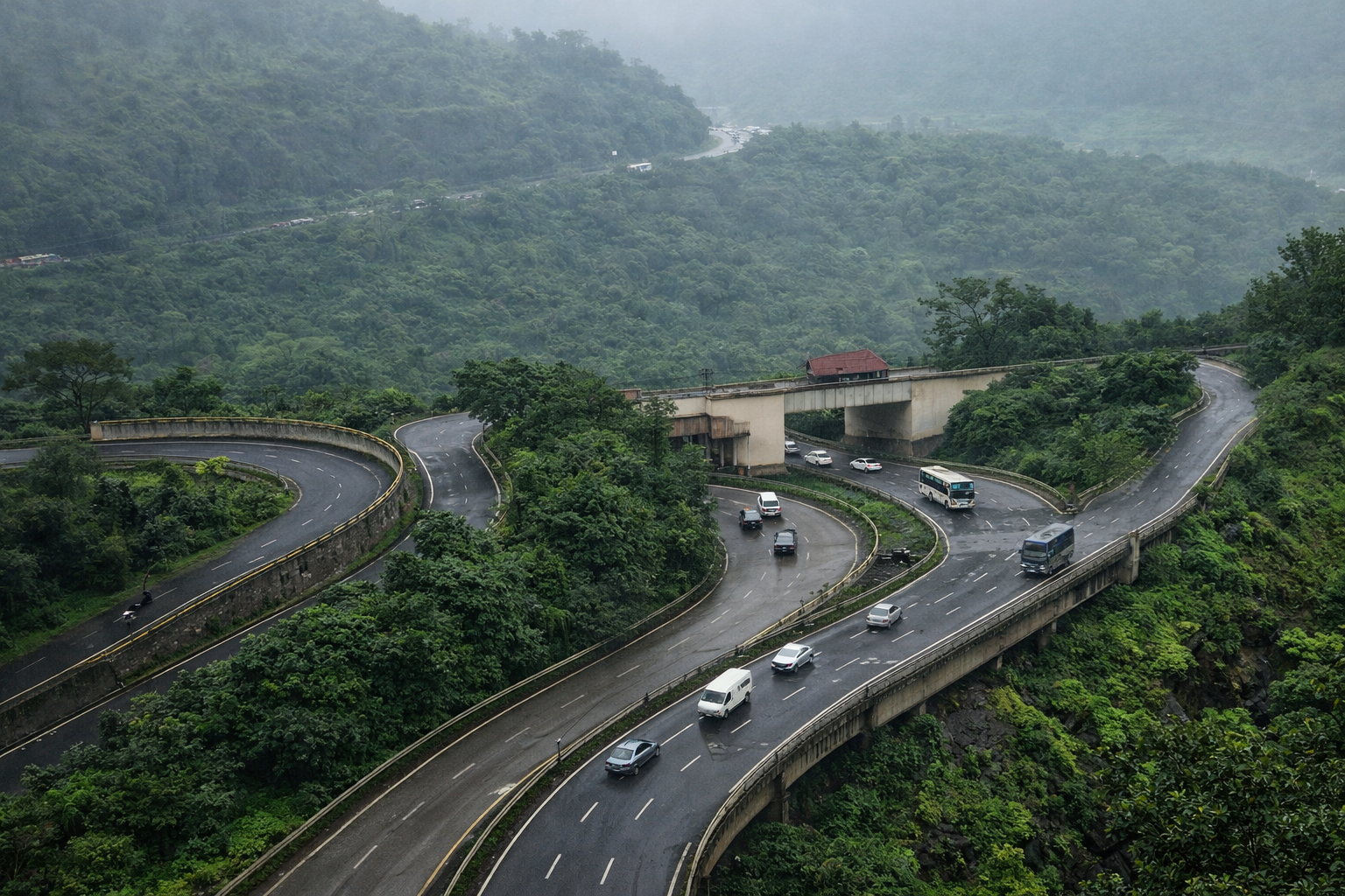 Old Pune Lonavala highway winding road